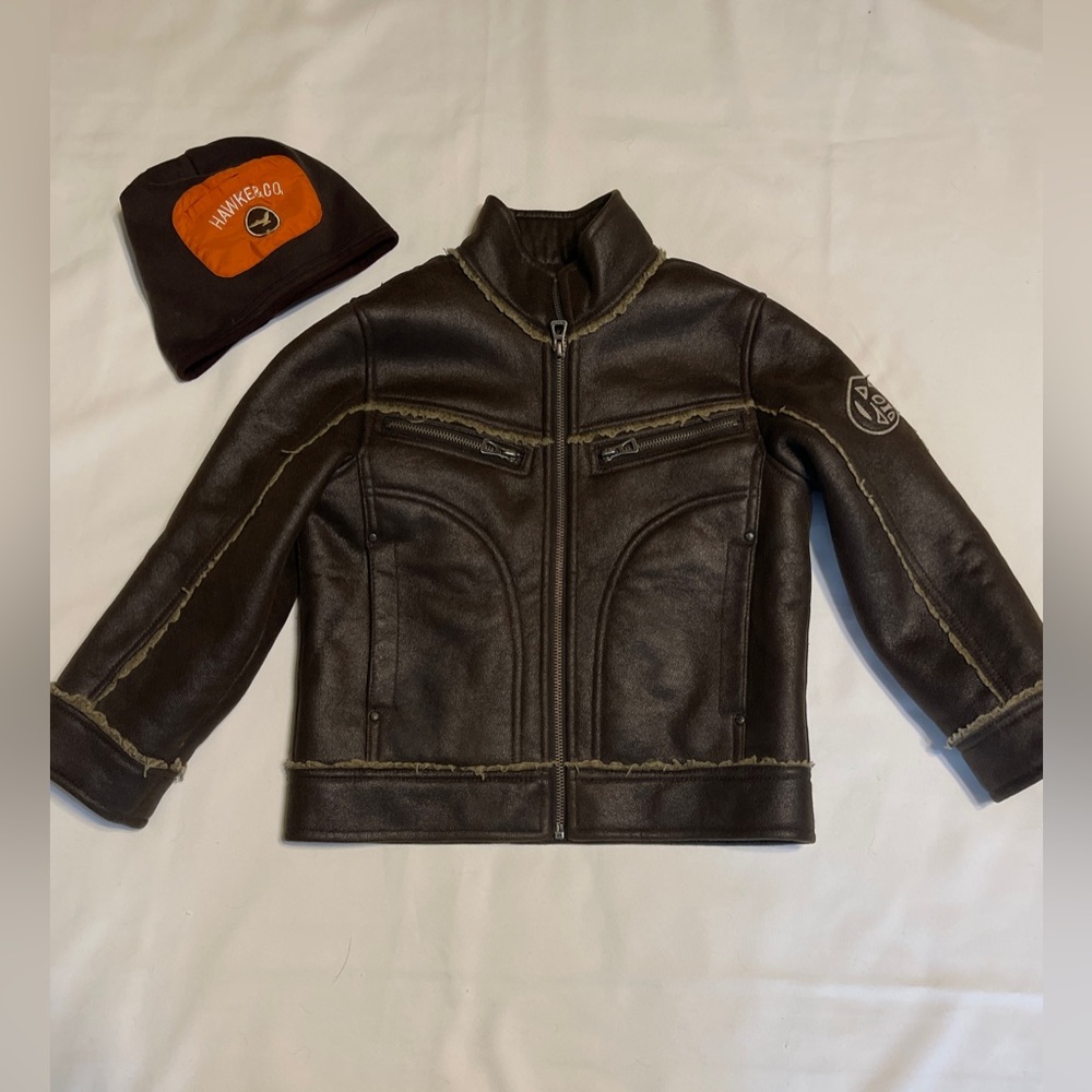 GEOX Boys size 6 faux leather jacket